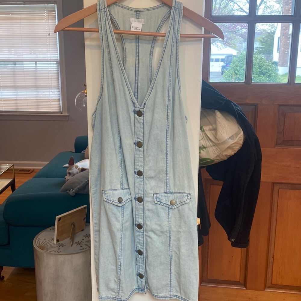 Cooperative, size small, mini denim dress with buttons from Urban Outfitters